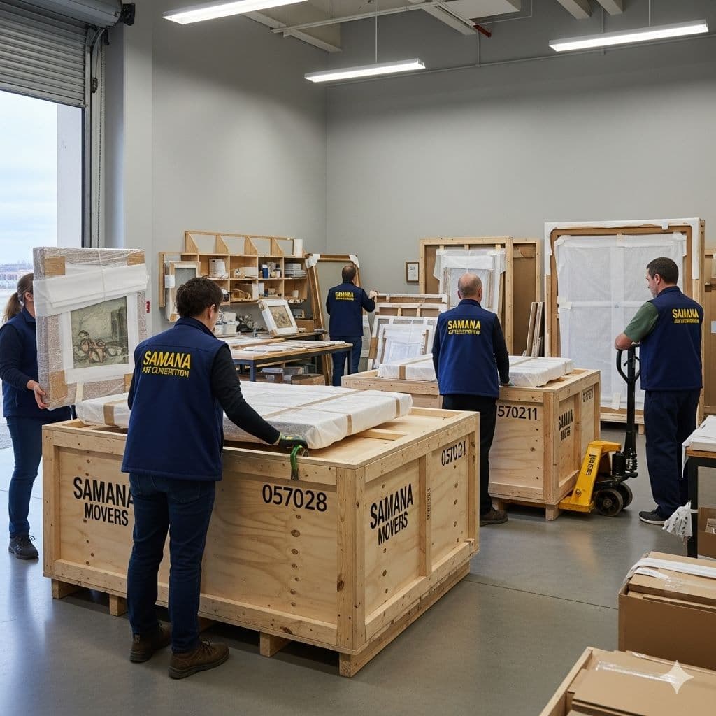 Samana Movers artwork packing and crates — museum-quality handling Dubai